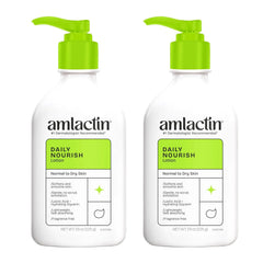 AmLactin Daily Moisturizing Lotion for Dry Skin, 7.9 oz Pump Bottles (Twin Pack), 2-in-1 Moisturizer Body Lotion with 12% Lactic Acid, Dermatologist-Recommended (Packaging May Vary)