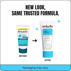 AmLactin Foot Repair Cream - Therapeutic Foot Cream for Dry Cracked Heels and Feet - Callus Softener - No-Scrub Exfoliator and Moisturizer with 15% Lactic Acid AHA - 3 oz (Packaging May Vary)
